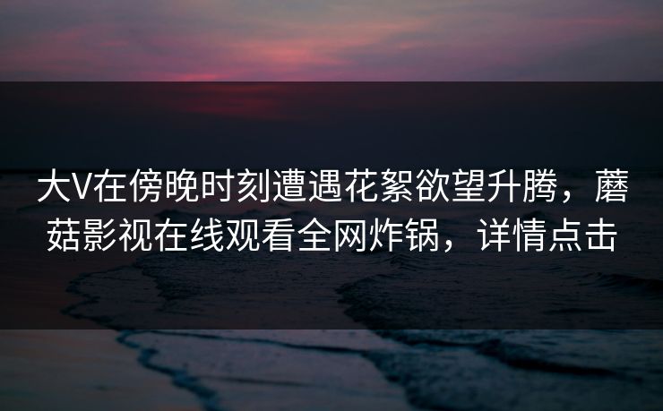 大V在傍晚时刻遭遇花絮欲望升腾，蘑菇影视在线观看全网炸锅，详情点击