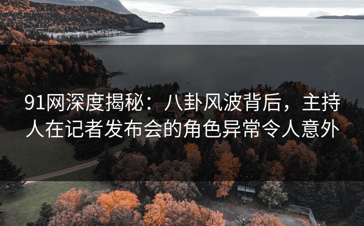 91网深度揭秘：八卦风波背后，主持人在记者发布会的角色异常令人意外